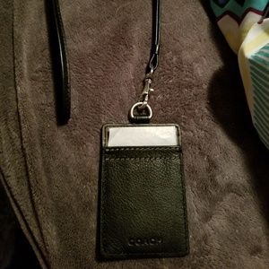 Coach leather lanyard